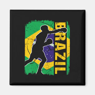 Imán Guantes de boxeo de Brasil con bandera de Brasil