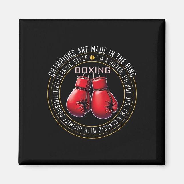 Imán Guantes De Boxeo Retro Regalos De Amor Para Boxead (Frente)