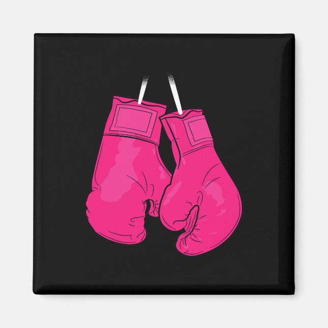 Imán Guantes De Boxeo Rosa Concienciación Sobre El Cánc (Frente)