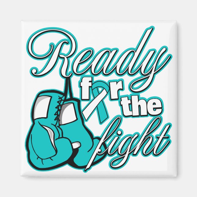 Imán Guantes De Cáncer Cervical Listos Para La Lucha (Frente)