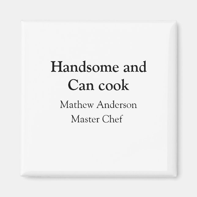 Imán Guapo y puede cocinar agregar nombre master chef f (Frente)