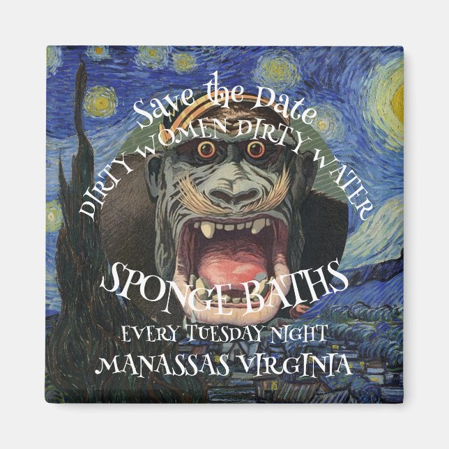 IMÁN GUARDA LA FECHA BAÑOS DE ESPONJA MUJERES SUCIAS MA (Frente)