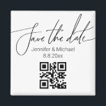 Imán guardar de forma elegante la fecha,boda minimalist<br><div class="desc">guardar elegante fecha, imán de boda minimalista de código qr</div>