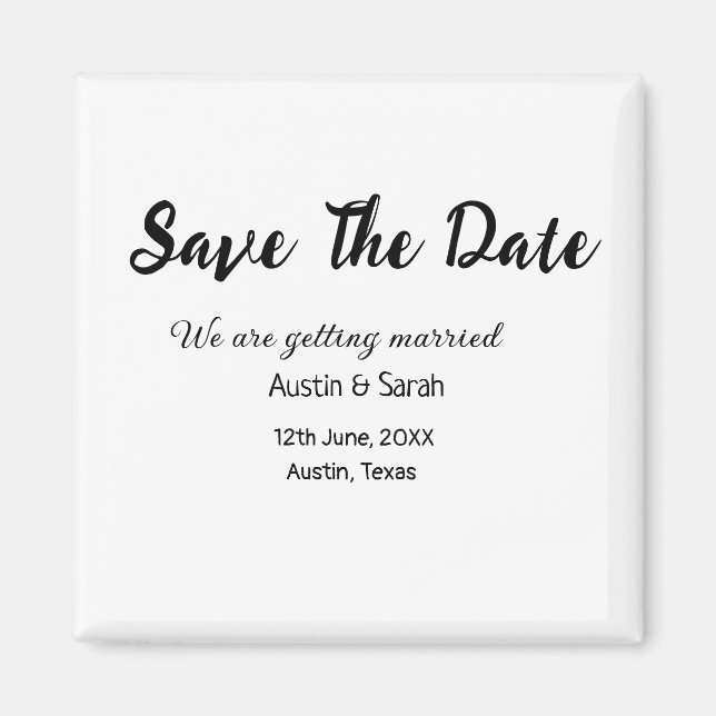 Imán Guardar el análisis de fecha sitio web del boda QR (Frente)