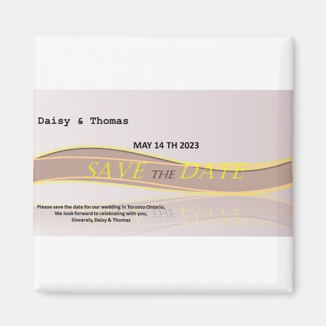 Imán Guardar el anuncio del boda de fecha (Frente)