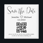Imán guardar el boda moderno minimalista del código qr<br><div class="desc">guardar el código qr de fecha imán boda moderno minimalista</div>