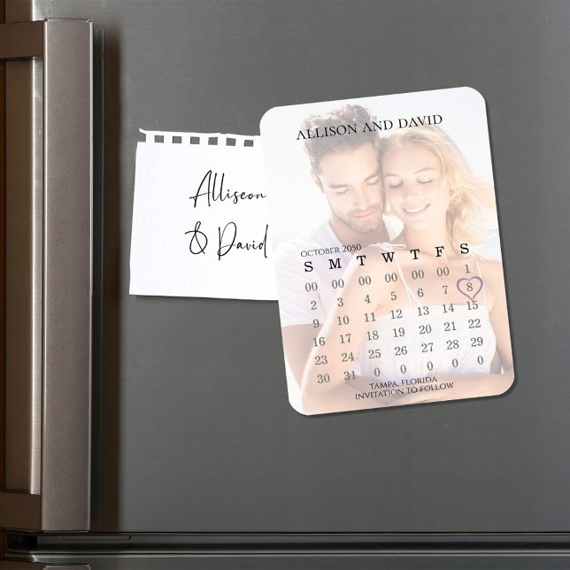 Imán Guardar el calendario de fotos del Boda de fecha s (Wedding save the date photo magnet. )