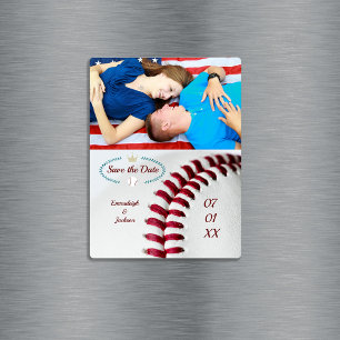 Imán Guardar el tema del béisbol Boda de fotos de fecha