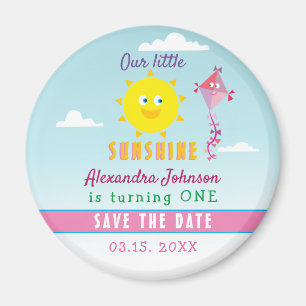 Imán Guardar fecha para el 1er cumpleaños Sol lindo y C