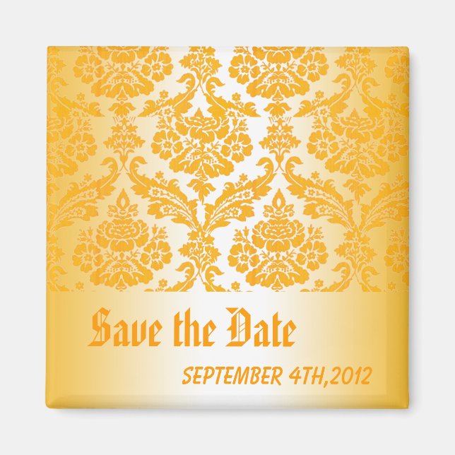 Imán guardar la damasco amarillo de fecha (Frente)