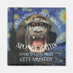 IMÁN GUARDAR LA FECHA BAÑOS DE ESPONJA BAPTISTA DE MUJE