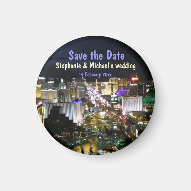 Imán Guardar la fecha Boda de Las Vegas (Frente)