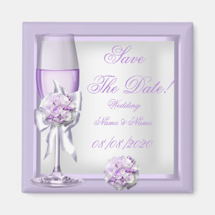 Imán Guardar la fecha Boda Lavender Purple Lilac 3