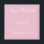 Imán Guardar La Fecha Cameo Rosa<br><div class="desc">Guardar los imanes de monograma de fecha con el nombre de la novia, el nombre de Groom y el diseño de fecha Boda opción de estilo de color sólido - opción de diseño elegante y personalizado de personalizable - los imanes personalizados de color color color rosa de Cameo coordinan a...</div>