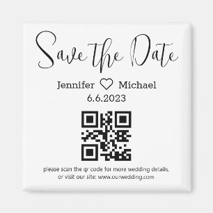 Imán guardar la fecha código qr boda moderna minimalist
