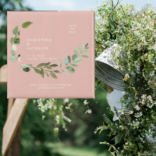 Imán Guardar la fecha de boda Eucalyptus Desert Pink