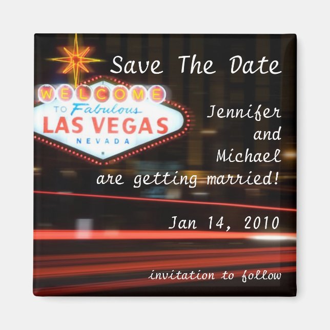 Imán Guardar la fecha de destino Boda de Las Vegas (Frente)