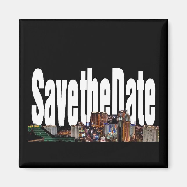 Imán Guardar la fecha de las Vegas Strip Magnet (Frente)