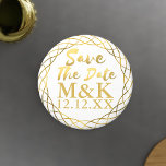 Imán Guardar La Fecha Faux Relieve metalizado dorado Wr<br><div class="desc">¡La fecha está fijada! Ahora para que todos sus invitados sepan cuándo es la fecha de su boda. Añade tus iniciales y fecha de boda a este sencillo pero elegante Relieve metalizado de oro Guardar el imán Date - puedes elegir si tienes uno cuadrado o redondo. ¡Enhorabuena!</div>