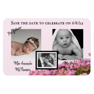 Imán Guardar la fecha flor silvestre rosa