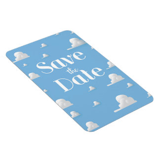Imán Guardar la fecha invitación vintage cielo y nubes