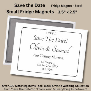 Imán Guardar la Fecha - Negro y Blanco con Desplazamien