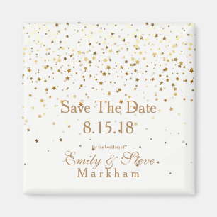 Imán Guardar La Fecha Petite Golden Stars Magnet-White