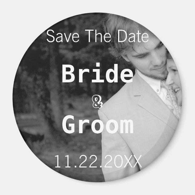 Imán Guardar La Fecha-Tu Foto (Frente)