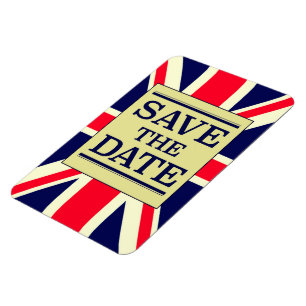 Imán Guardar la fecha Vintage Union jack