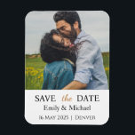 Imán Guardar La Foto De Invitación De Boda De Fecha<br><div class="desc">Sube tu foto favorita y añade tus detalles,  fácilmente hecho.</div>