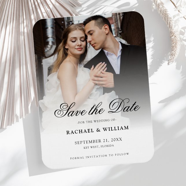 Imán Guardar la foto del Boda de fecha (Save the Date Photo Magnet)