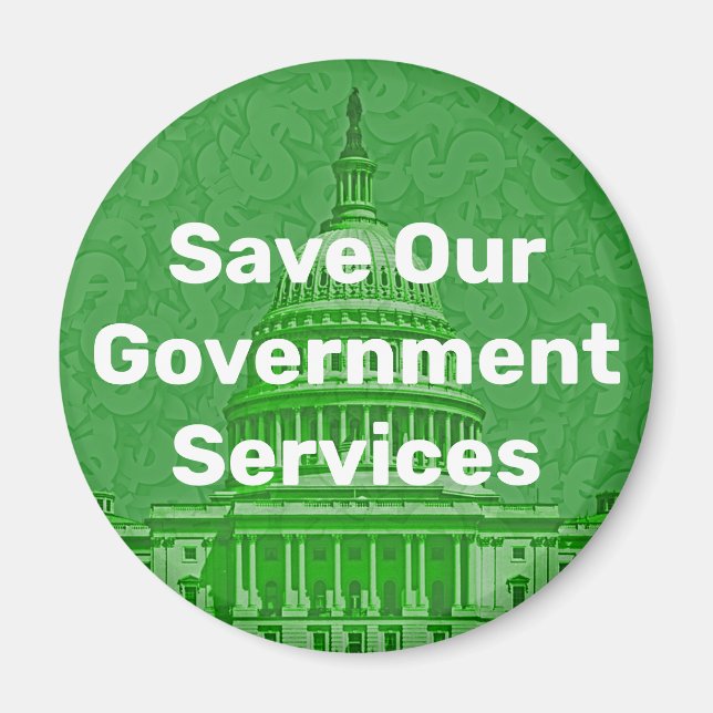 Imán Guardar nuestros servicios gubernamentales (Frente)