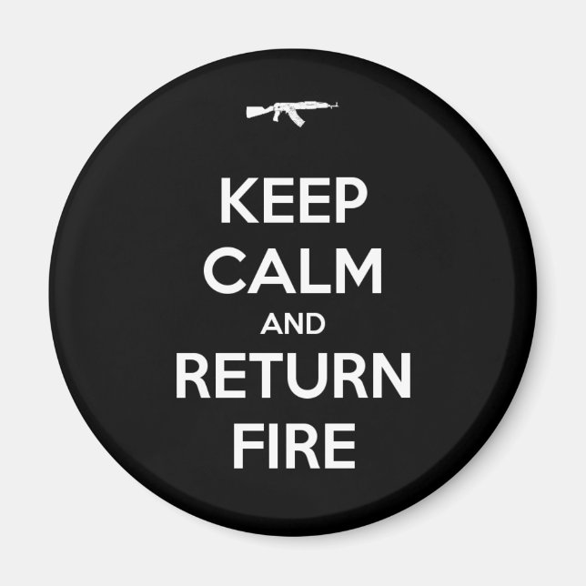 Imán Guarde el fuego tranquilo y de vuelta (Frente)