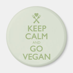 Imán Guarde la calma para ir vegano