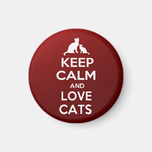 Imán Guarde la calma y ame los gatos