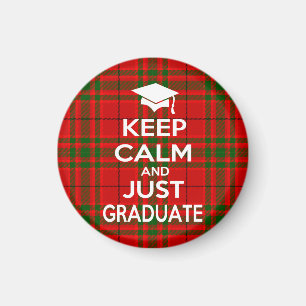 Imán Guarde la calma y apenas el tartán graduado