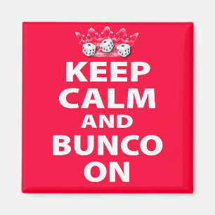 Imán Guarde la calma y Bunco en diseño