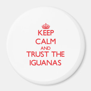 Imán Guarde la calma y confíe en las iguanas