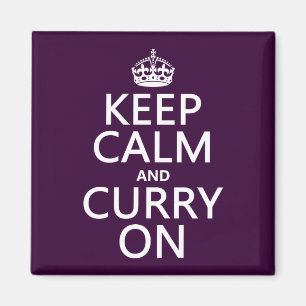 Imán Guarde la calma y el curry encendido