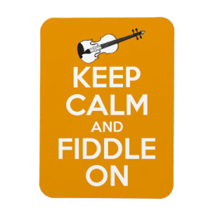 Imán Guarde la calma y el violín en (el naranja)