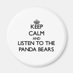 Imán Guarde la calma y escuche los osos de panda