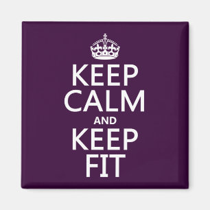 Imán Guarde la calma y guarde el ajuste (los colores