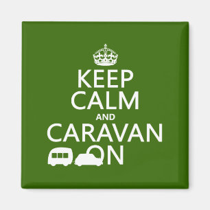 Imán Guarde la calma y la caravana en (los colores