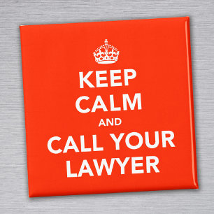 Imán Guarde la calma y llame a su abogado