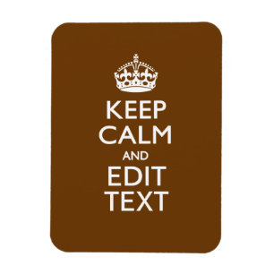 Imán Guarde la calma y su texto en Brown
