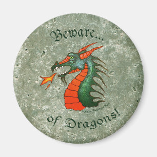 Imán Guárdese del verde de piedra de los dragones