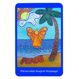 Imán Guardian Angel Beach Art Personalizado Rectangle M