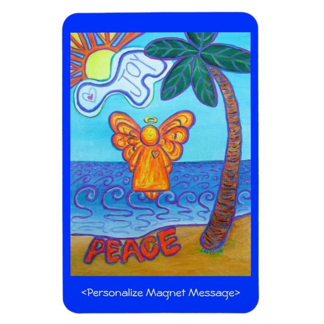 Imán Guardian Angel Beach Art Personalizado Rectangle M (Vertical)