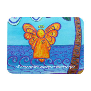Imán Guardian Angel Beach Art Personalizado Rectangle M