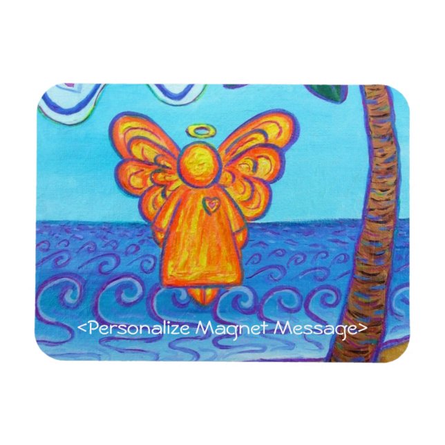 Imán Guardian Angel Beach Art Personalizado Rectangle M (Horizontal)